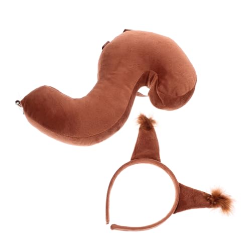 Healeved Eichhörnchen Kostüm Set Mit Ohren-haarreif Und Für Tier-cosplay Party-accessoire Für Karneval Und Bühnenaufführungen Weichem Plüsch Und Sicher von Healeved