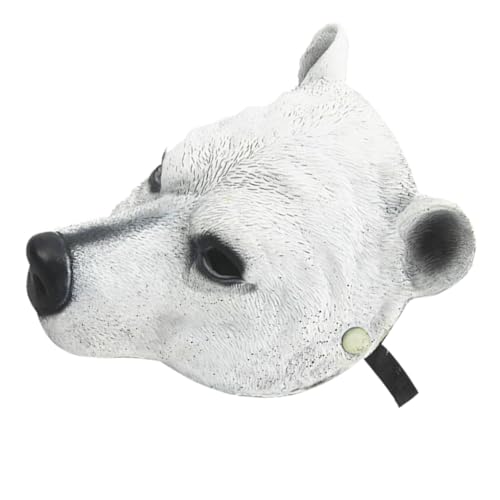 Healeved Eisbärenmaske PU Für Kostüm Maskerade Partys Realistische Tiermaske Für Halloween Langlebige Verkleidung Für Erwachsene Für Karneval Cosplay von Healeved