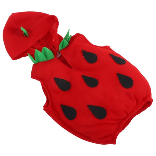 Healeved Erdbeer Kostüm Unisex Jahre Rotes Frucht Kostüm mit Kapuze Weiches Material Bequem Für Halloween Kindergarten Aufführung Party von Healeved