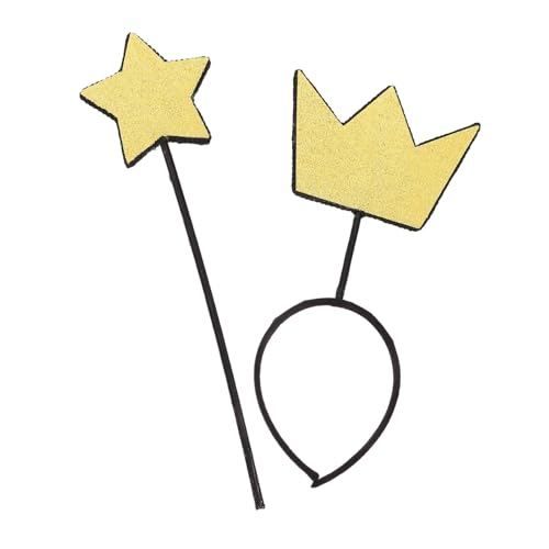 Healeved Feen -zauberstabkrone Prinzessinnen Zauberstab Selber Machen Feen-kopfschmuck Für Frauen Zauberstab Verkleiden Feenstab Für Frauen Verkleide Feen-accessoires Polyester Golden von Healeved