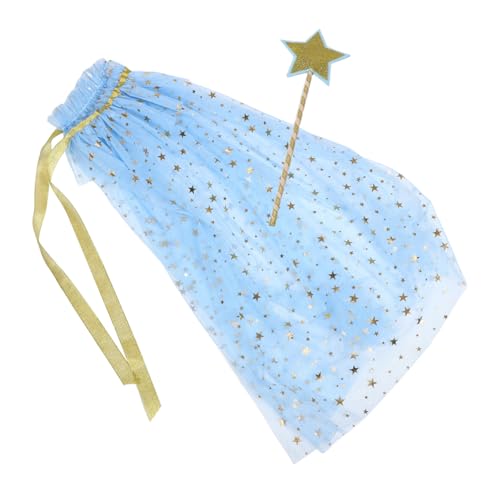 Healeved Feenumhang Verkleidung Rollenspiel Umhang Karnevalsumhang Tüllumhang Kinderumhang Prinzessinnumhang Kleinkind Vampirumhang Kindermädchen Paillettenumhang Himmelblaues von Healeved