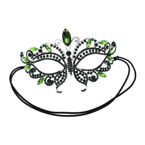 Healeved Frauen Halloween Party Maske Halbmaske mit Strass für Maskerade und Karneval Verstellbar und für Festlichkeiten und Kostümpartys von Healeved