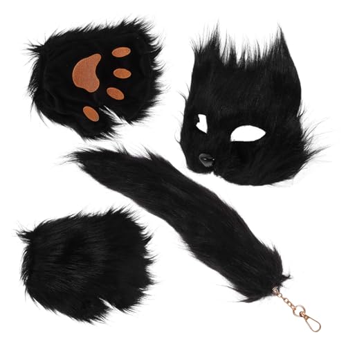 Healeved Fuchskostüm Set mit Maske und Handschuhen Kunstpelz Fuchs Kostüm für Damen und Erwachsene für Halloween Cosplay Maskerade und Themenpartys von Healeved
