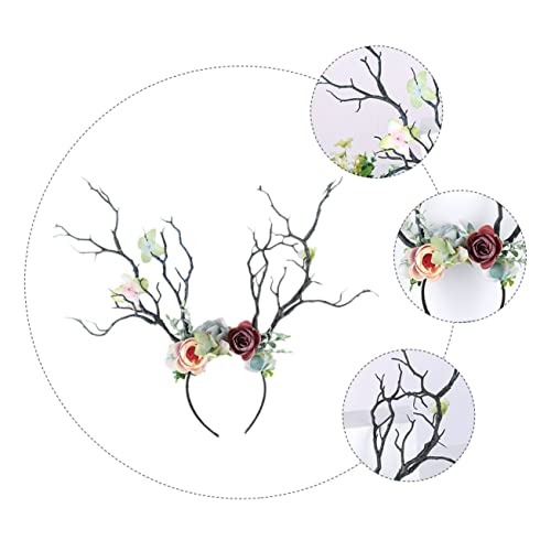 Healeved Geweih Stirnband Geweih Kopfbedeckung Gehörntes Accessoire Weihnachts Stirnband Rentiergeweih Geweih Kostüm Stirnbänder Für Halloween Geweih Haarreifen von Healeved