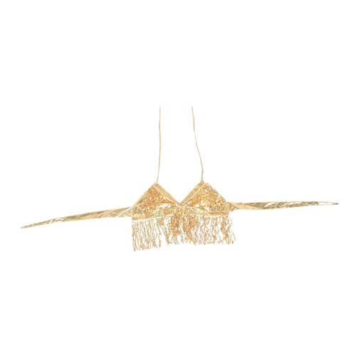 Healeved Goldfarbenes Sequin Top mit Fransen Bauchfreies Tanzoberteil für Damen Glitzerndes Halter-design Bequemer Schnitt für Halloween Festival Party und Bühnenauftritte von Healeved