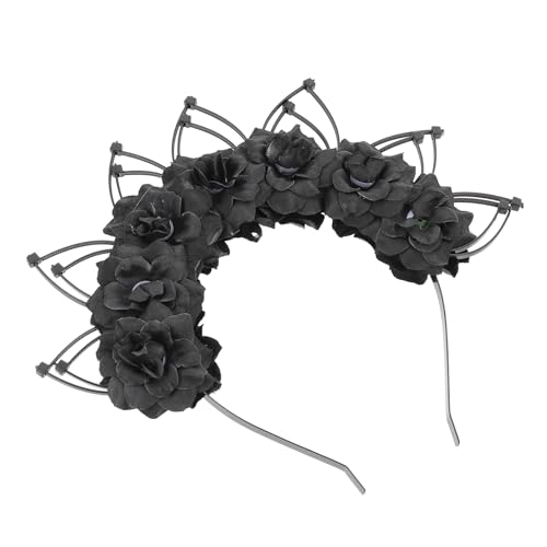 Healeved Gothic Haarband mit Extravaganter Blütenkrone für Festivals und Partys Dekoratives Cosplay Accessoire als Foto Requisite für Unvergessliche von Healeved