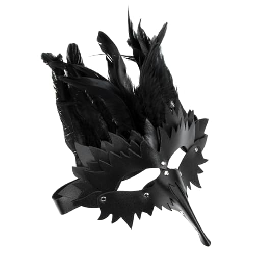 Healeved Gothic Steampunk Vogel Schnabel Maske Schwarz mit Federn Punk Style Party Zubehör für Halloween Kostüm Maskerade Healeved Gothic Steampunk Vogel Schnabel Maske Schwarz mit Federn Punk Style Party Zubehör für Halloween Kostüm Maskerade von Healeved