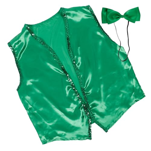 Healeved Grünes Patricks Day Kostümweste mit Fliege Dekorative Irische Partyweste für Kostüm und Themenfeiern Vielseitig Einsetzbar Angenehmes Material Festliche Atmosphäre Healeved Grünes Patricks Day Kostümweste mit Fliege Dekorative Irische Partyweste für Kostüm und Themenfeiern Vielseitig Einsetzbar Angenehmes Material Festliche Atmosphäre von Healeved