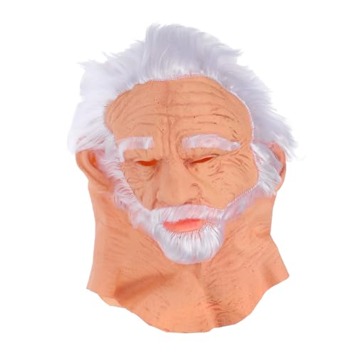 Healeved Gruselige Opa Maske Realistische Kopfbedeckung Mit Menschlichem Gesicht Maske Für Alte Männer Weiße Haare Und Lustiges Party Accessoire Für Halloween Für Erwachsene Healeved Gruselige Opa Maske Realistische Kopfbedeckung Mit Menschlichem Gesicht Maske Für Alte Männer Weiße Haare Und Lustiges Party Accessoire Für Halloween Für Erwachsene von Healeved