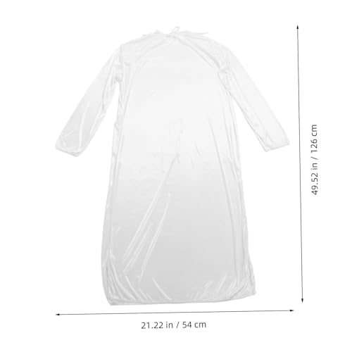 Healeved Gruseliges Halloween Kostüm Damen Weißes Ghost Bride Kleid mit Schwarzer Perücke Horror Cosplay für Party und Karneval von Healeved
