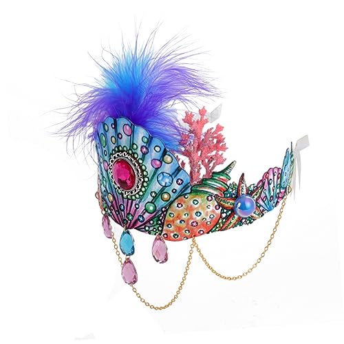 Healeved Haarband Krone mit Muschel und Federschmuck Perfekter Kopfschmuck für Halloween und Partys Leicht Langlebig Fotorequisite für Damen von Healeved