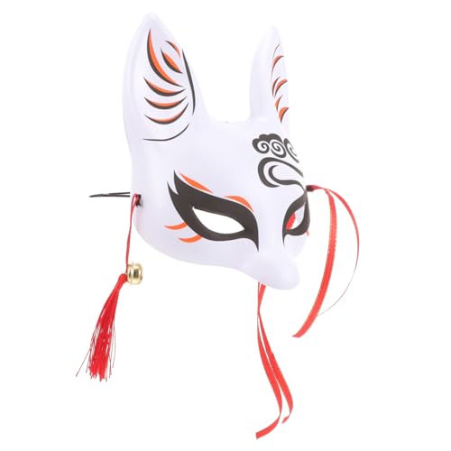 Healeved Halbgesichts Fox Maske aus Kunststoff Weiches Material Japanischer Stil Stilvolles Design Wiederverwendbar Modische Tiermaske für Erwachsene für Cosplay Maskenbälle Party und von Healeved