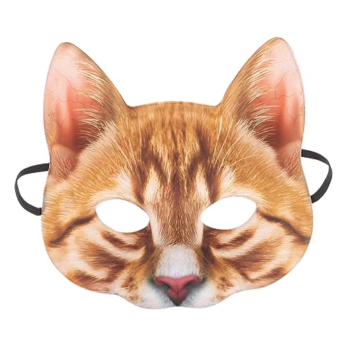 Healeved Halbgesichts Katzenmaske Cosplay EVA Stoff Lustiges Halloween Kostüm Masquerade Karneval Unisex für Party Bankett Bühnenauftritt von Healeved