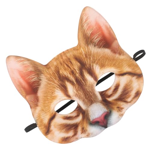 Healeved Halbgesichts Katzenmaske EVA Stoff Lustiges Karneval Halloween Kostüm Unisex Masquerade Ball Party Accessoire Orange Cat Style Healeved Halbgesichts Katzenmaske EVA Stoff Lustiges Karneval Halloween Kostüm Unisex Masquerade Ball Party Accessoire Orange Cat Style von Healeved