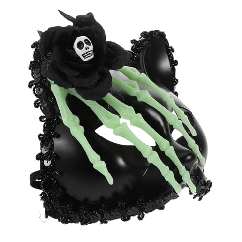 Healeved Halbgesichts Katzenmaske mit Totenkopfhand Einzigartige Maske für Halloween Cosplay Stilvolle Maskerade und Themenpartys Verstellbar Leicht und Auffälliges Design Healeved Halbgesichts Katzenmaske mit Totenkopfhand Einzigartige Maske für Halloween Cosplay Stilvolle Maskerade und Themenpartys Verstellbar Leicht und Auffälliges Design von Healeved