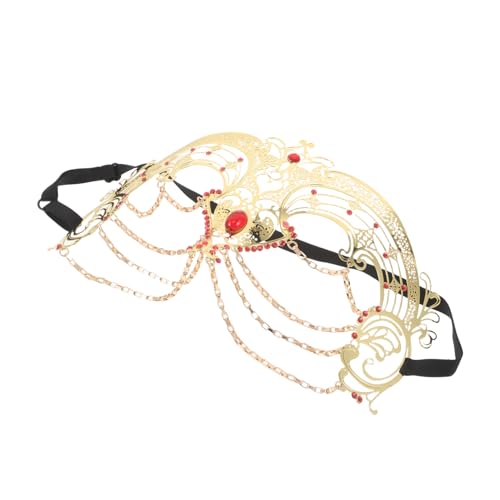 Healeved Halbgesichts Maske mit Funkelnden Strasssteinen und Eleganten Quasten Handgefertigte Maskerade für Halloween Karneval Party Dekoration Glamouröses Kostüm Accessoire in Gold Healeved Halbgesichts Maske mit Funkelnden Strasssteinen und Eleganten Quasten Handgefertigte Maskerade für Halloween Karneval Party Dekoration Glamouröses Kostüm Accessoire in Gold von Healeved