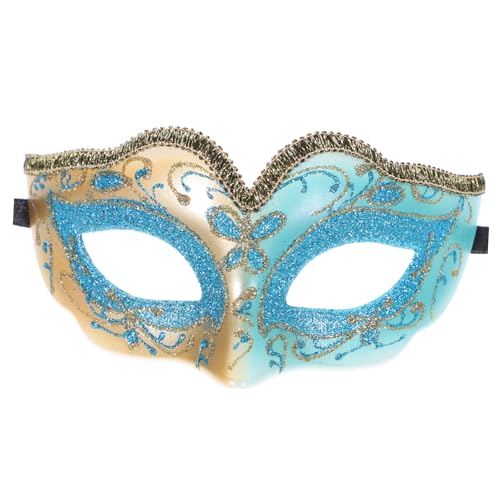 Healeved Halbgesichts-maske Goldglitzer Leichte Karneval-maske aus Sicherem Kunststoff Verstellbar mit Elastischem Band für Maskenball Geburtstag Ball und Cosplay von Healeved