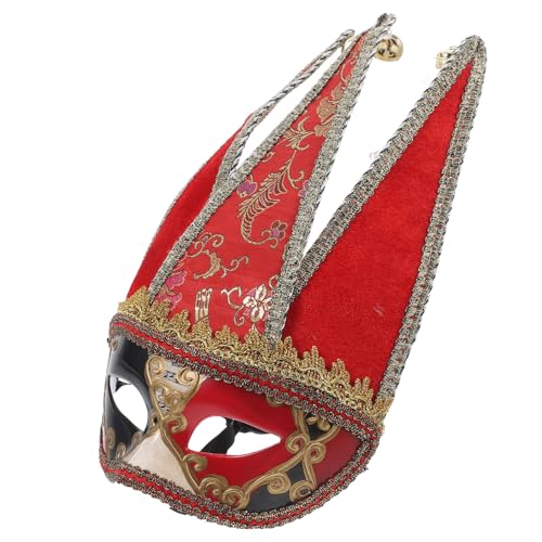 Healeved Halbgesichtsmaske für Herren, Karnevalskostüm, Maske, Weihnachtskostüm, Ball, Verkleidung, Venezianische Dekorationen (rot) von Healeved