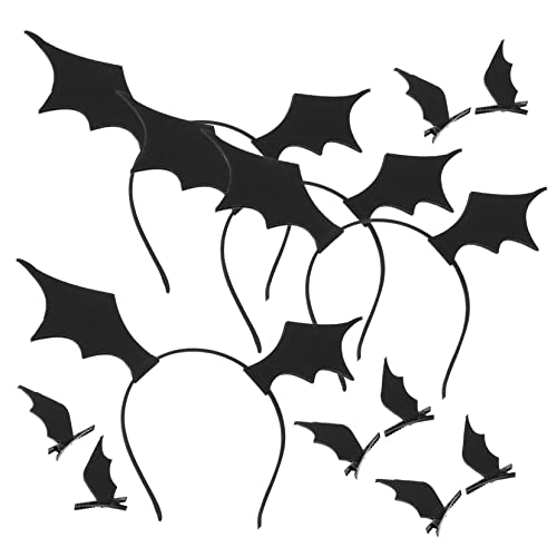 Healeved Halloween Bat Wing Stirnband Set Teilig mit Flügel Haarclips Leichtes Komfortables Kopfschmuck für Party Kostüm und Bühnenauftritt Halloween Kopfschmuck für Damen und Erwachsene von Healeved