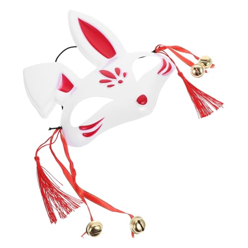 Healeved Halloween Bunny Mask Karneval Halbgesichtsmaske Leichtes Dekoratives Partyaccessoire für Cosplay und Fasching Rote Kaninchenmaske für Erwachsene und Langlebig von Healeved
