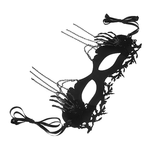 Healeved Halloween Frauen Maskerade Maske Schwarze Knochendekor Für Kostümpartys Karneval Sicherem Filzmaterial Einzigartiges Fransendesign Für Festliche Healeved Halloween Frauen Maskerade Maske Schwarze Knochendekor Für Kostümpartys Karneval Sicherem Filzmaterial Einzigartiges Fransendesign Für Festliche von Healeved
