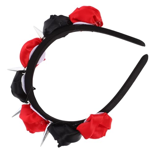 Healeved Halloween Haarreif mit Schwarzen und Roten Rosen Langlebiges Spitzen Blumenhaarband Gothic Kopfschmuck für Damen und Mädchen Party und Cosplay Requisit Wiederverwendbar und von Healeved