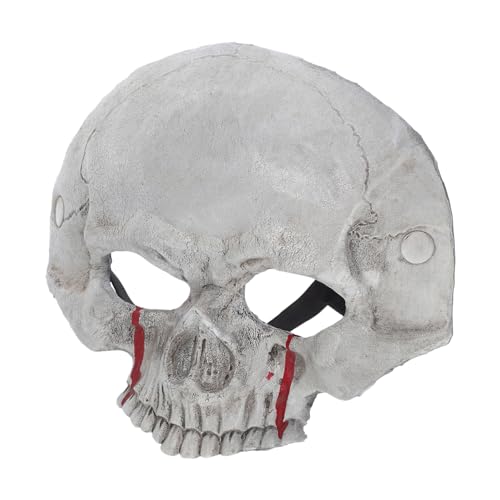 Healeved Halloween Halbmaske Schädel aus Leichtem Schaumstoff Realistische Skelett Maske für Erwachsene Atmungsaktiv Ergonomisch für Halloween Kostümparty und Maskerade von Healeved