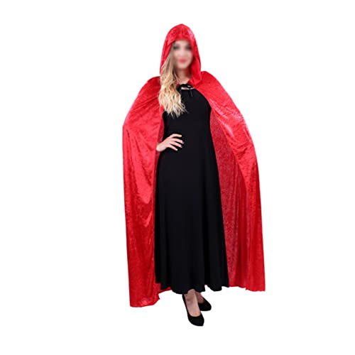Healeved Halloween Hexen Umhang mit Exquisites Kostüm für Cosplay Maskerade Rot für Halloween Partys Karneval von Healeved
