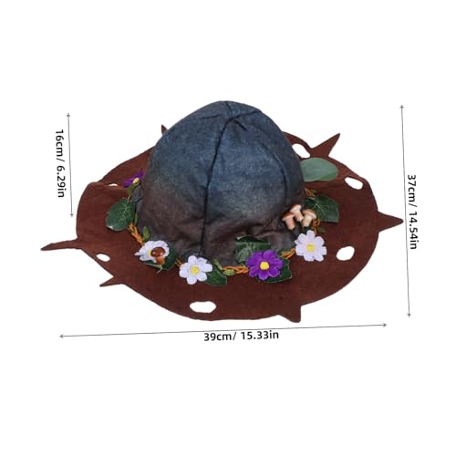 Healeved Halloween Hexenhut aus Robustem Filz Langlebig und mit Pilz Blumenkranz Leicht und Tragbar für Damen Herren Halloween Kostüm Party Cosplay Foto Accessoire Healeved Halloween Hexenhut aus Robustem Filz Langlebig und mit Pilz Blumenkranz Leicht und Tragbar für Damen Herren Halloween Kostüm Party Cosplay Foto Accessoire von Healeved