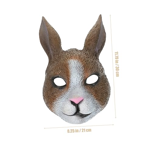 Healeved Halloween Kaninchen Maske Vollkopf Cosplay Maske Leichtes PU Material Atmungsaktiv Lustige Horrormaske für Karneval Kostümparty und von Healeved