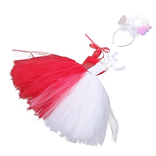 Healeved Halloween Kinderkostüm Mädchen Tüllkleid mit Engels und Teufelsmotiv Haarreif Mehrlagiges Prinzessin Kleid für Karneval Fasching Cosplay und Verkleidung von Healeved