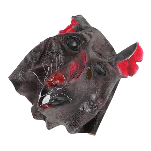 Healeved Halloween Maske Tierkopfmaske Karnevalsmaske Tiermaske Mäusekostüm Tier Halbgesichtsmaske Karnevalskopfbedeckung Realistische Rattenmasken Tier Ankleidemaske Tieremulsion von Healeved