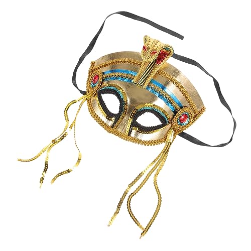 Healeved Halloween Party Ägyptische Halbgesichtsmaske Goldfarbene Perlen Kopfzierde Leichtes Cosplay Kostüm Zubehör Damen Karneval Faschingsmaskerade Healeved Halloween Party Ägyptische Halbgesichtsmaske Goldfarbene Perlen Kopfzierde Leichtes Cosplay Kostüm Zubehör Damen Karneval Faschingsmaskerade von Healeved