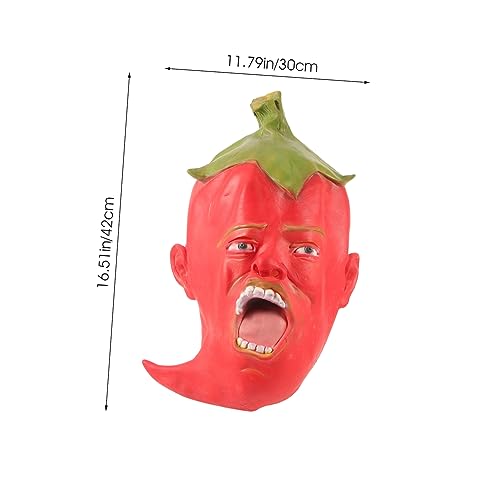 Healeved Halloween Rote Paprika Vollkopfmaske für Erwachsene und Einzigartiges Cosplay Kostüm Zubehör für Halloween Partys Maskerade und Bühnenauftritte Healeved Halloween Rote Paprika Vollkopfmaske für Erwachsene und Einzigartiges Cosplay Kostüm Zubehör für Halloween Partys Maskerade und Bühnenauftritte von Healeved