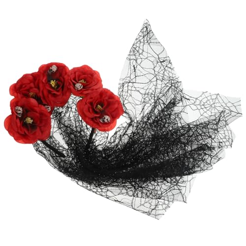 Healeved Halloween Schleier Haarreif mit Gothischem Blumenkranz und Totenkopf Leichtes Cosplay Accessoire für Damen Einheitsgröße für Halloween Kostüme Party und Fotoshootings Healeved Halloween Schleier Haarreif mit Gothischem Blumenkranz und Totenkopf Leichtes Cosplay Accessoire für Damen Einheitsgröße für Halloween Kostüme Party und Fotoshootings von Healeved