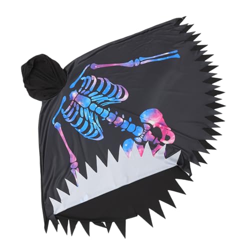 Healeved Halloween Skelett Umhang Kostüm Umhang Karneval Cape Halloween Dekorationsumhang für Damen Herren Cosplay Zubehör von Healeved