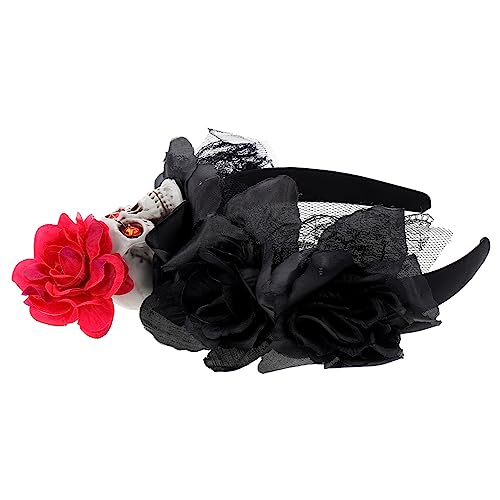 Healeved Halloween Skull Haarreif Party-accessoire Mit Kunstblumen Und Strass Für Cosplay Und Festlichkeiten Leicht Und Für Halloween-feiern Und Kostümveranstaltungen Healeved Halloween Skull Haarreif Party-accessoire Mit Kunstblumen Und Strass Für Cosplay Und Festlichkeiten Leicht Und Für Halloween-feiern Und Kostümveranstaltungen von Healeved