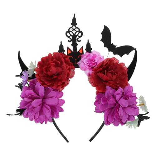 Healeved Halloween Teufel Fledermaus Blumen Stirnband Tag Der Toten Blumenkrone Kopfschmuck Party Accessoires Kostüm Healeved Halloween Teufel Fledermaus Blumen Stirnband Tag Der Toten Blumenkrone Kopfschmuck Party Accessoires Kostüm von Healeved