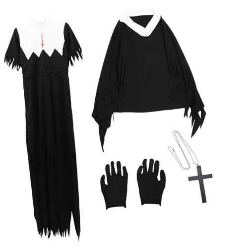 Healeved Halloween Zombie Nonnenkostüm für Damen Gruseliges Vampir Kostüm für Fasching und Halloween Partys Leichtes Bequemes Material Kreative Verkleidung für Unvergessliche Xl von Healeved