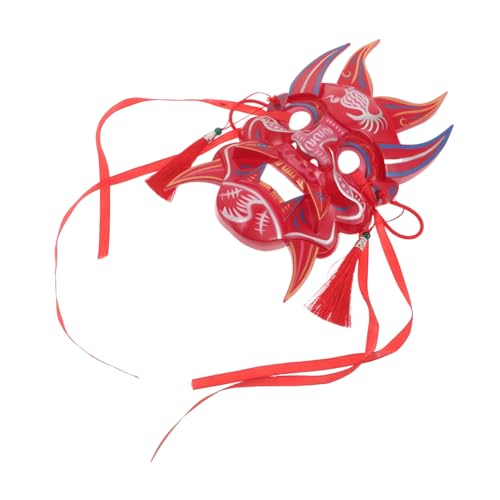 Healeved Handbemalte Asiatische Dämonenmaske Vollgesicht Party Kostüm Traditionell Inspiriert Vielseitig für Halloween Karneval Cosplay Unisex Auffälliges Design Leichte Aufbewahrung von Healeved