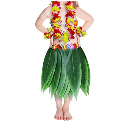 Healeved Hawaiian Kostüm Set für Teilig mit Realistischer Rock Farbigem Haarband Armbändern Ananas Sonnenbrille Luau Party Deko Zubehör für Tropischen Beach Event von Healeved