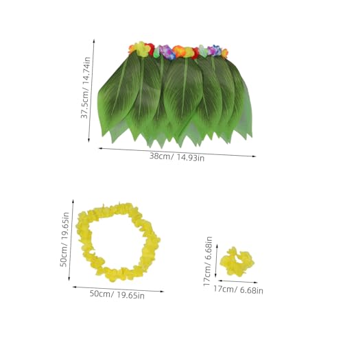 Healeved Hawaiian Party Kostüm Damen Luau Outfit mit Langlebigem Grasrock Blätterrock und Farbenfroher Blumenhalskette Leichtes Hawaii Fancy Dress für Tropische Mottopartys und Healeved Hawaiian Party Kostüm Damen Luau Outfit mit Langlebigem Grasrock Blätterrock und Farbenfroher Blumenhalskette Leichtes Hawaii Fancy Dress für Tropische Mottopartys und von Healeved