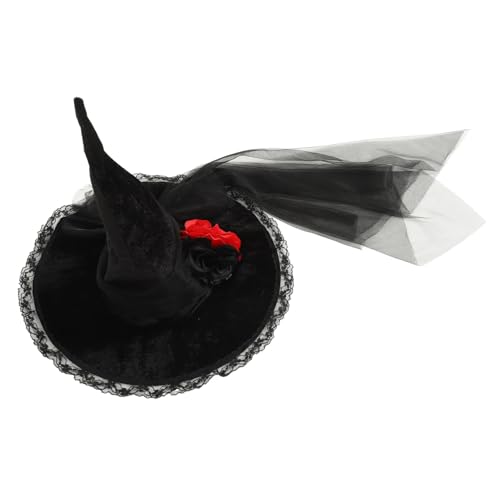 Healeved Hexenhut mit Schleier für Halloween Weitkrempiger Kostümhut für Partys Cosplay Bühnenaufführungen Unisex Leicht Stylisch für Halloween Events Healeved Hexenhut mit Schleier für Halloween Weitkrempiger Kostümhut für Partys Cosplay Bühnenaufführungen Unisex Leicht Stylisch für Halloween Events von Healeved