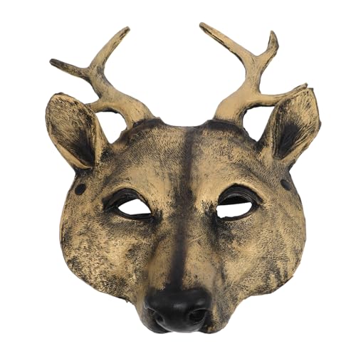 Healeved Hirschmaske Hirschkopfmaske Kostüm Realistische Maske Tiermaskerademaske Elchmaske Halloweenmaske Goldener Pu Schaum von Healeved