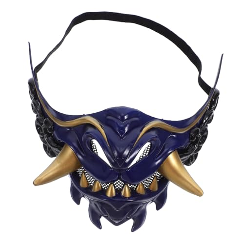 Healeved Japanische Samurai Dämonen Halbgesichtsmaske für Halloween Komfortabel Verstellbar Detailreiche Japanische Cosplay Maske Unisex für Party und Kostüm Healeved Japanische Samurai Dämonen Halbgesichtsmaske für Halloween Komfortabel Verstellbar Detailreiche Japanische Cosplay Maske Unisex für Party und Kostüm von Healeved