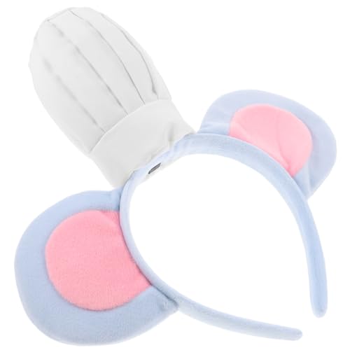 Healeved Kopfbedeckung mit Mausohren und Kochmütze Graue Tierkostüm Haaraccessoires für Halloween Cosplay und Partys für Kreative Verkleidungen von Healeved