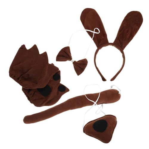 Healeved Kostümset für Hundekopfband Nase Pfoten Handschuhen und Fliege für Rollenspiele Cosplay und Festlichkeiten Healeved Kostümset für Hundekopfband Nase Pfoten Handschuhen und Fliege für Rollenspiele Cosplay und Festlichkeiten von Healeved