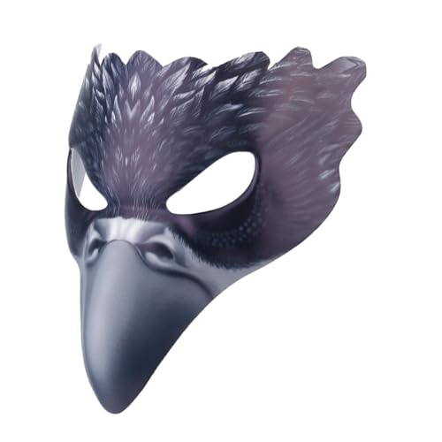 Healeved Krähenmaske Halloween Halbgesichtsmaske mit Schnabelform Leichtes Material Realistische Details Unisex für Karneval Party Tanz und Maskerade Geeignet von Healeved
