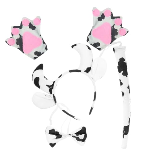 Healeved Kuhkostüm Set mit Stirnband und Schleife Weiches Bequemes Material Vielseitig für Cosplay Bühnenauftritte und Partyzubehör für Kostüm Accessoires Healeved Kuhkostüm Set mit Stirnband und Schleife Weiches Bequemes Material Vielseitig für Cosplay Bühnenauftritte und Partyzubehör für Kostüm Accessoires von Healeved