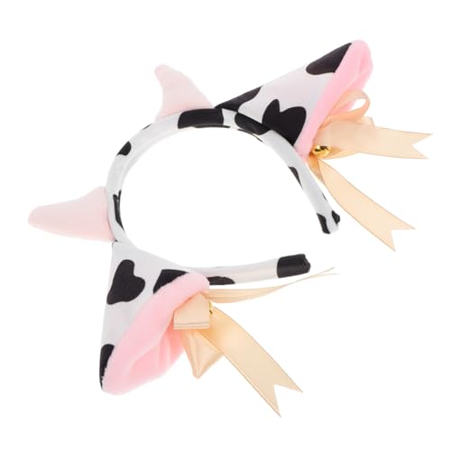 Healeved Kuhohren Stirnband mit Schleifen Glocken Plüsch Kuh Kostümzubehör für Erwachsene Furry Kuhhörner Haarband für Halloween Party Cosplay und Aufführungen Healeved Kuhohren Stirnband mit Schleifen Glocken Plüsch Kuh Kostümzubehör für Erwachsene Furry Kuhhörner Haarband für Halloween Party Cosplay und Aufführungen von Healeved